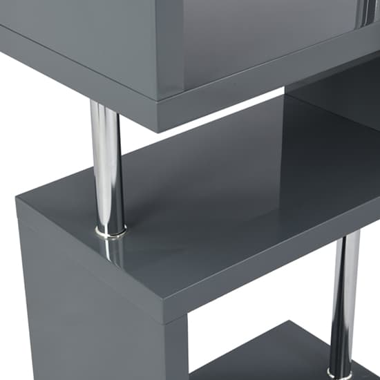 Miami High Gloss Slim Shelving Unit In Grey Furniture in Fashion