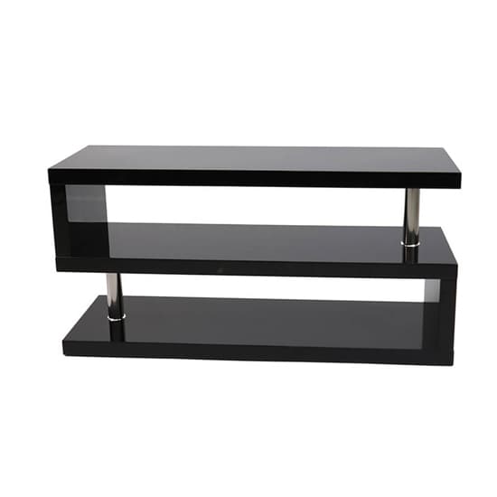 Miami High Gloss S Shape Design TV Stand In Black Furniture in Fashion