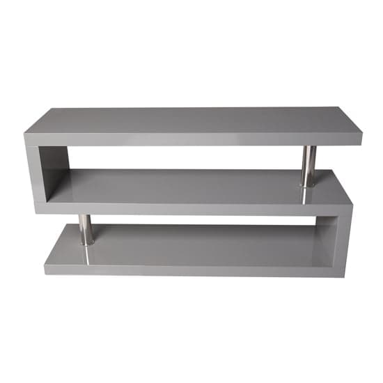 Miami High Gloss S Shape Design TV Stand In Grey_2