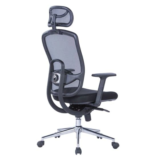Miamian Fabric Mesh Home And Office Chair In Black_2