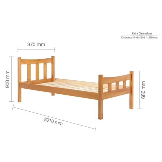 Miamian Wooden Single Bed In Antique Pine_7