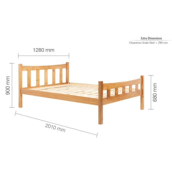 Miamian Wooden Small Double Bed In Antique Pine_7