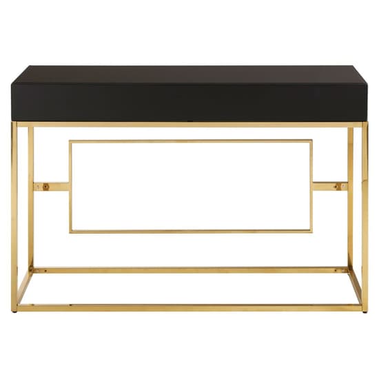 Miasma Black Mirrored Console Table With Gold Steel Base_5