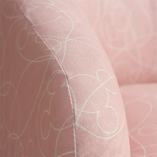 Mickey Doodle Fabric Childrens Swivel Accent Chair In Pink_5