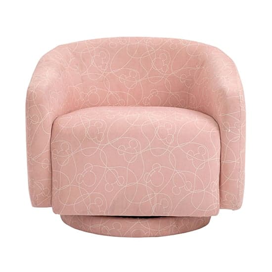 Mickey Doodle Fabric Childrens Swivel Accent Chair In Pink_8