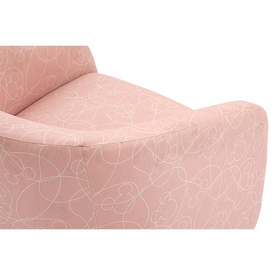 Mickey Doodle Fabric Childrens Swivel Accent Chair In Pink_9