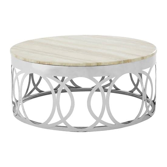 Midtown Round Marble Top Coffee Table With Steel Frame_1