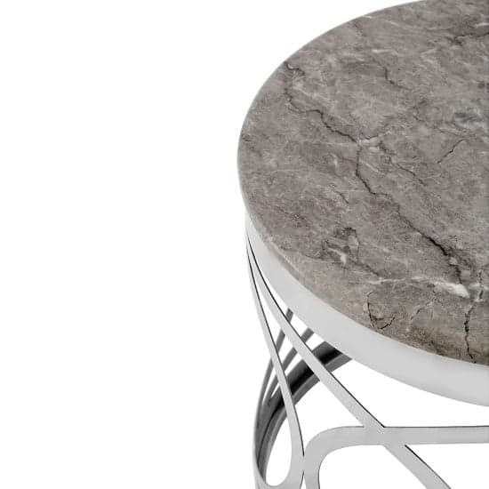 Midtown Round Marble Top Side Table With Steel Frame_2