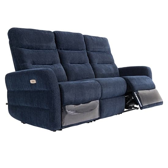 Mila Fabric Electric Recliner 3 Seater Sofa In Navy Blue_2