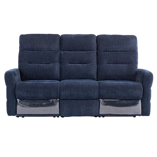 Mila Fabric Electric Recliner 3 Seater Sofa In Navy Blue_1