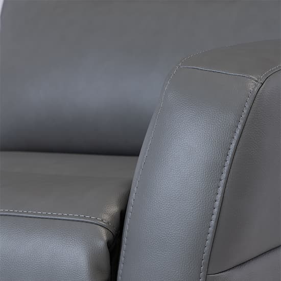 Mila Leather Electric Recliner 2 Seater Sofa In Grey_3