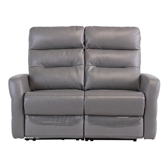Mila Leather Electric Recliner 2 Seater Sofa In Grey_1