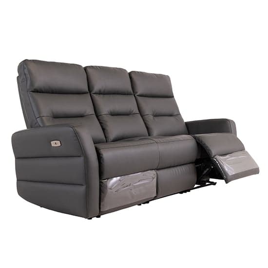 Mila Leather Electric Recliner 3 Seater Sofa In Charcoal_2