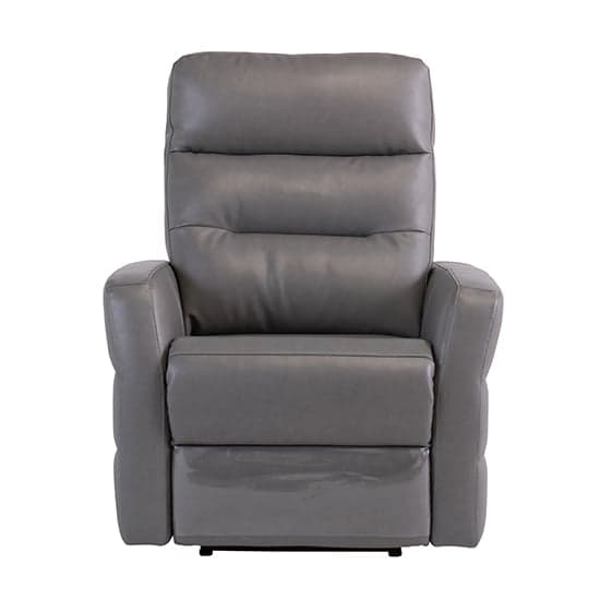 Mila Leather Electric Recliner Armchair In Grey_1