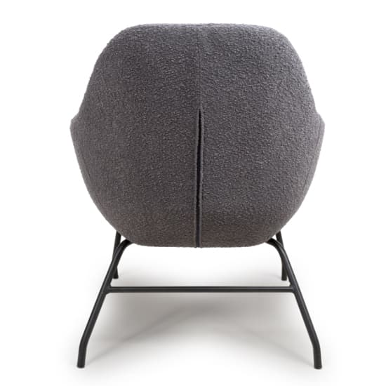 Milan Boucle Fabric Lounge Chair In Grey With Black Metal Legs_4
