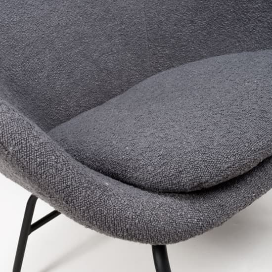 Milan Boucle Fabric Lounge Chair In Grey With Black Metal Legs_6