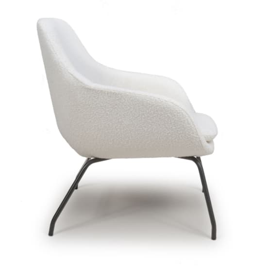 Milan Boucle Fabric Lounge Chair In Ivory With Black Metal Legs_4