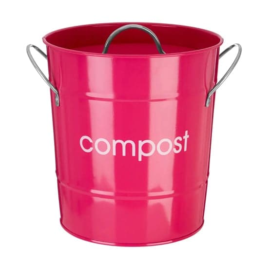 Milan Metal Compost Bin In Hot Pink_2