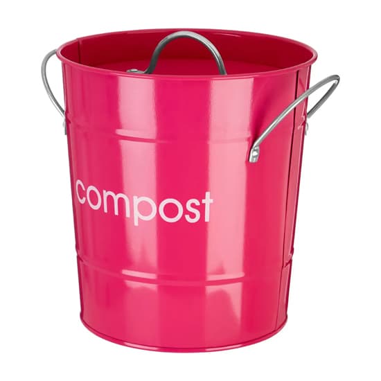 Milan Metal Compost Bin In Hot Pink_3