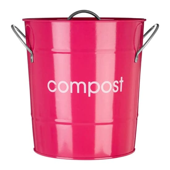 Milan Metal Compost Bin In Hot Pink_1