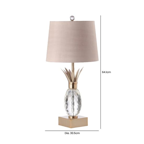 Milford Taupe Faux Silk Shade Table Lamp With Champagne Base_2