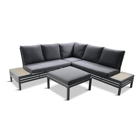 Mili Aluminium Modular Corner Lounge Set In Grey_1