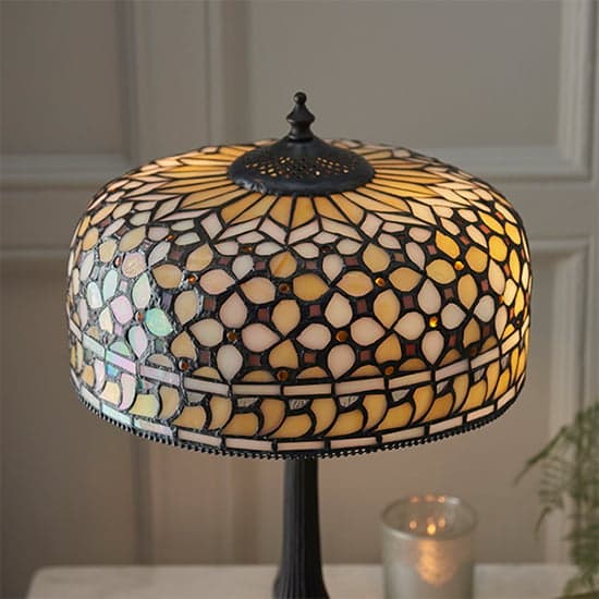 Mille Medium Tiffany Glass Table Lamp In Dark Bronze_2