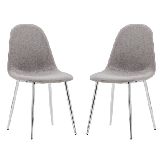 Millikan Grey Fabric Dining Chairs With Chrome Legs In Pair_1