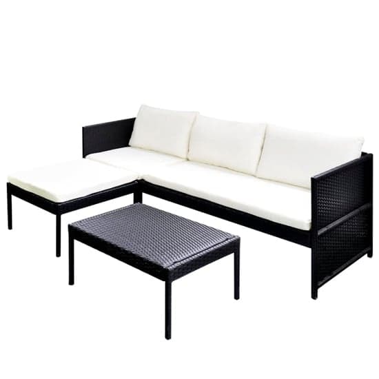 Millom Rattan 3 Piece Garden Lounge Set With Cushions In Black_2