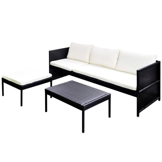 Millom Rattan 3 Piece Garden Lounge Set With Cushions In Black_4