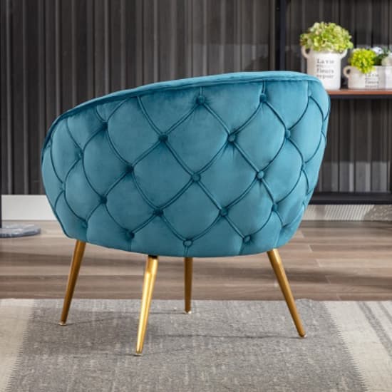 Millville Velvet Lounge Chair In Federal Blue With Gold Legs_3