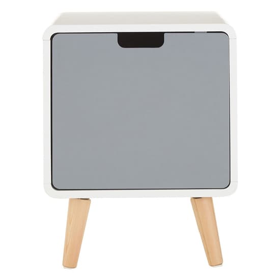Milova Wooden Bedside Cabinet With 1 Door In White And Grey_3