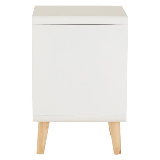 Milova Wooden Bedside Cabinet With 1 Drawer In White And Grey_4