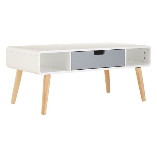 Milova Wooden Coffee Table With 1 Drawer In White And Grey_1