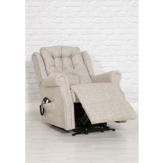Melsa Fabric Upholstered Twin Motor Lift Recliner Chair In Sand_2