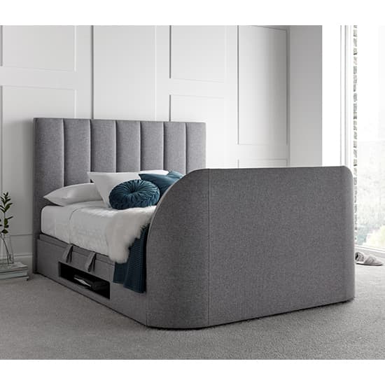 Milton Ottoman Marbella Fabric Double TV Bed In Grey_3