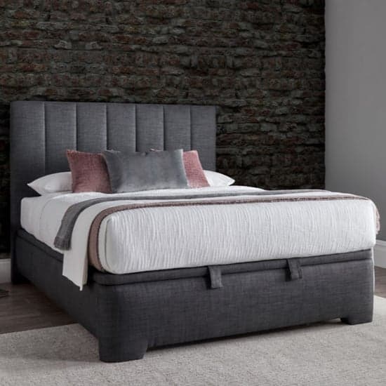 Milton Pendle Fabric Ottoman King Size Bed In Slate_1