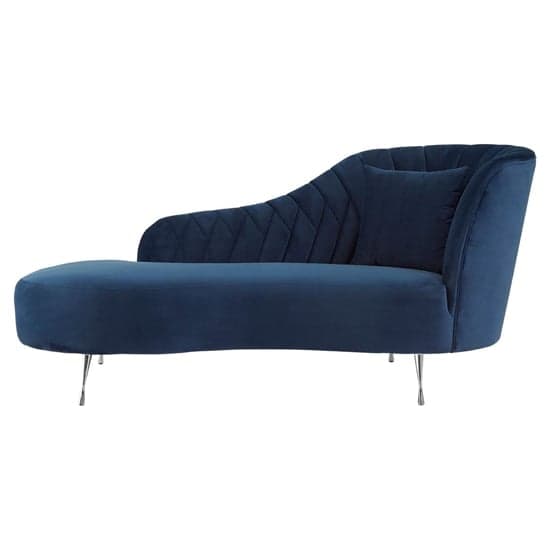 Minelauva Velvet Right Arm Lounge Chaise Chair In Dark Blue_2