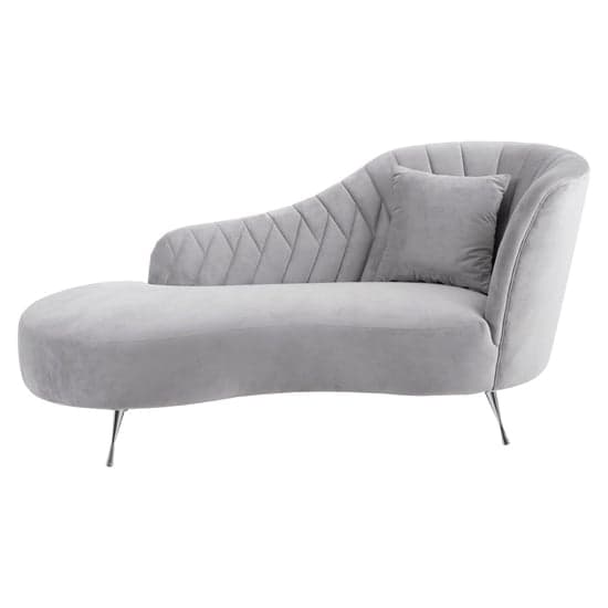 Minelauva Velvet Right Arm Lounge Chaise Chair In Grey_2