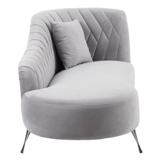 Minelauva Velvet Right Arm Lounge Chaise Chair In Grey_3