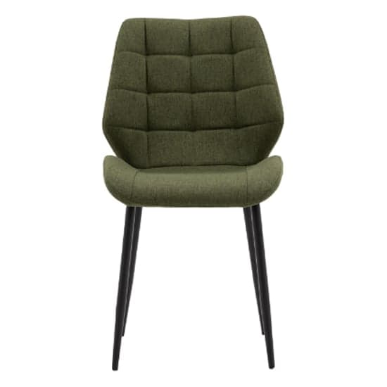 Minford Bottle Green Fabric Dining Chairs In Pair_3