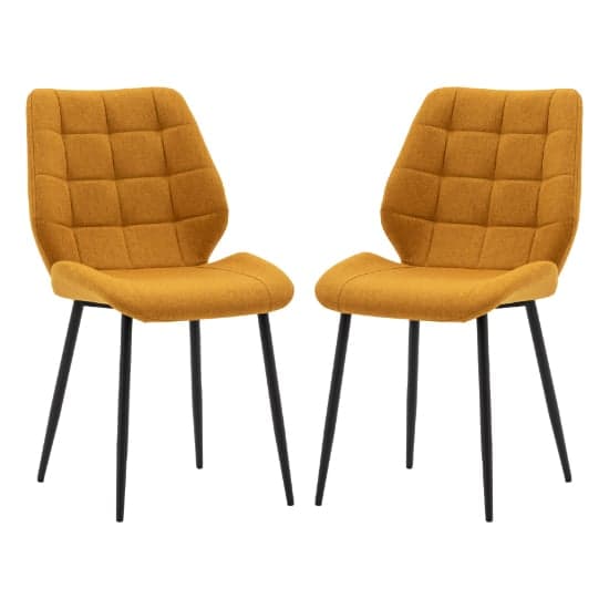 Minford Saffron Fabric Dining Chairs In Pair_1
