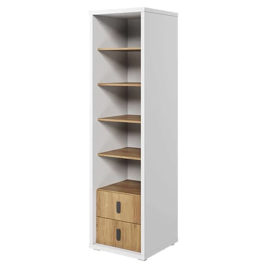 Minot Kids Wooden Bookcase 4 Shelves In Natural Hickory Oak_1