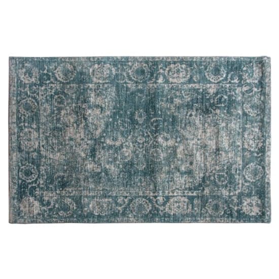 Minot Rectangular Large Fabric Rug In Natural And Teal_1