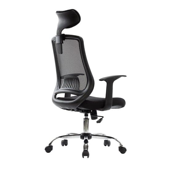 Fernhurst Home Office Chair In Black Mesh With Fabric Seat_2