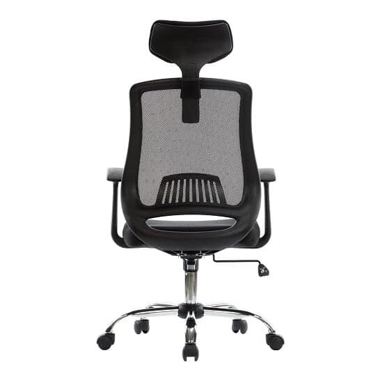 Fernhurst Home Office Chair In Black Mesh With Fabric Seat_3