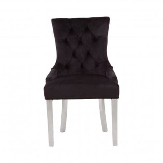 Mintaka Black Velvet Dining Chairs With Sledge Legs In A Pair_2