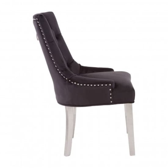 Mintaka Black Velvet Dining Chairs With Sledge Legs In A Pair_3