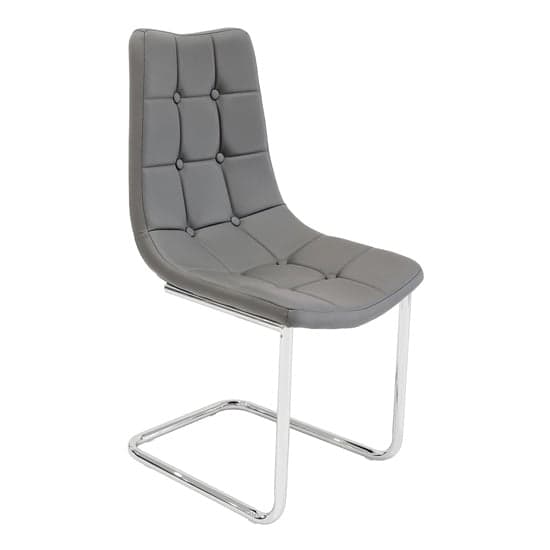 Mintaka Faux Leather Dining Chair In Grey_1