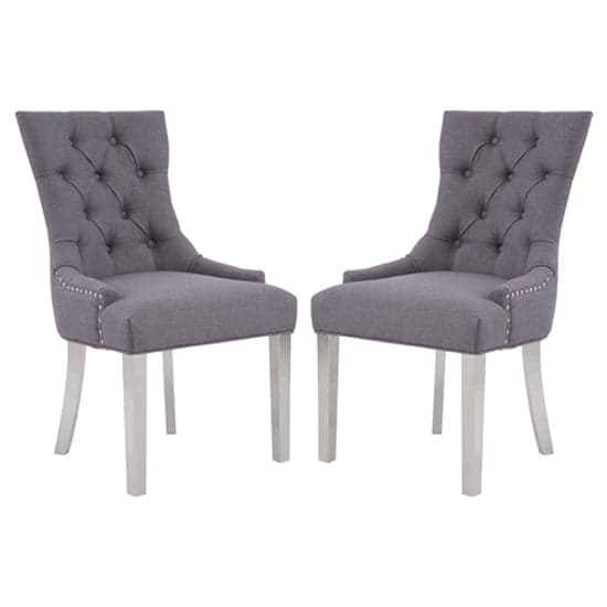 Mintaka Grey Velvet Dining Chairs With Sledge Legs In A Pair_1